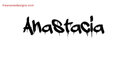 Graffiti Name Tattoo Designs Anastacia Free Lettering