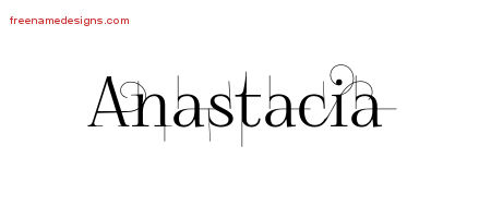 Decorated Name Tattoo Designs Anastacia Free
