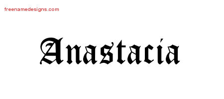 Blackletter Name Tattoo Designs Anastacia Graphic Download