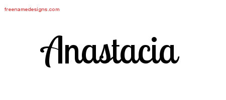 Handwritten Name Tattoo Designs Anastacia Free Download