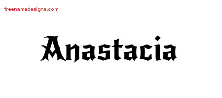 Gothic Name Tattoo Designs Anastacia Free Graphic
