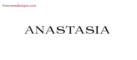 Flourishes Name Tattoo Designs Anastasia Printable