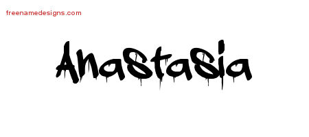 Graffiti Name Tattoo Designs Anastasia Free Lettering