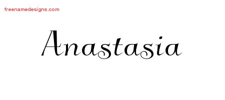 Elegant Name Tattoo Designs Anastasia Free Graphic