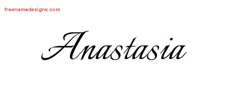 Calligraphic Name Tattoo Designs Anastasia Download Free