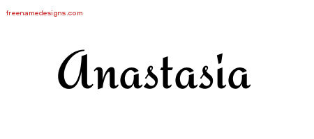 Calligraphic Stylish Name Tattoo Designs Anastasia Download Free