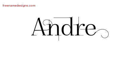 Decorated Name Tattoo Designs Andre Free Lettering