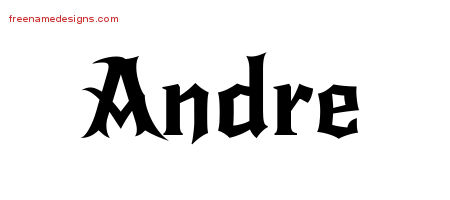 Gothic Name Tattoo Designs Andre Free Graphic