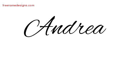 Cursive Name Tattoo Designs Andrea Free Graphic