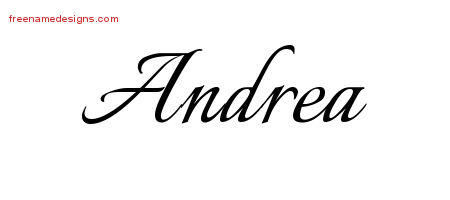 Calligraphic Name Tattoo Designs Andrea Free Graphic