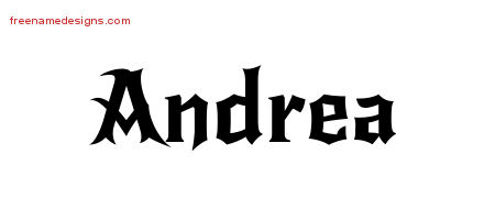 Gothic Name Tattoo Designs Andrea Free Graphic