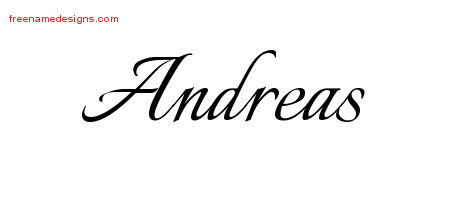 Calligraphic Name Tattoo Designs Andreas Free Graphic
