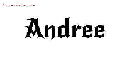 Gothic Name Tattoo Designs Andree Free Graphic