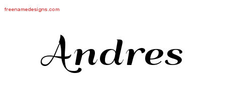 Art Deco Name Tattoo Designs Andres Graphic Download