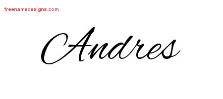 Cursive Name Tattoo Designs Andres Free Graphic