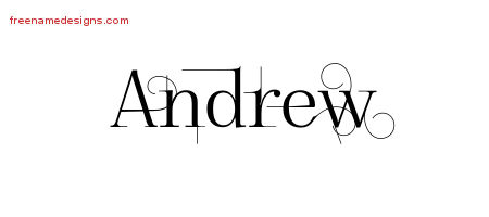 Decorated Name Tattoo Designs Andrew Free Lettering
