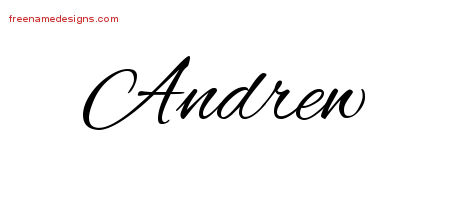Cursive Name Tattoo Designs Andrew Free Graphic