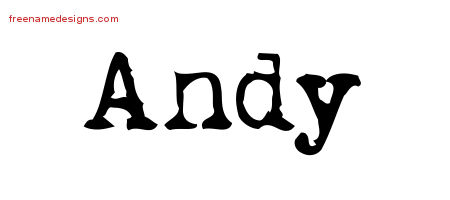 Vintage Writer Name Tattoo Designs Andy Free