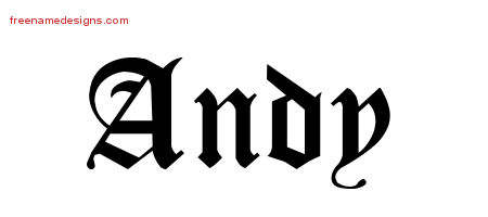 Blackletter Name Tattoo Designs Andy Printable