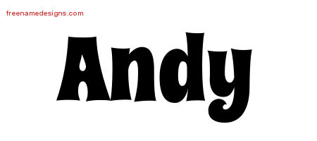 Groovy Name Tattoo Designs Andy Free