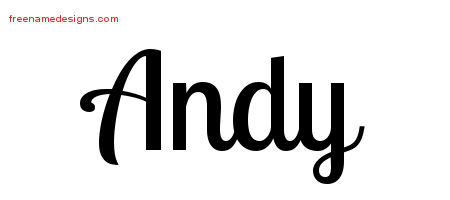 Handwritten Name Tattoo Designs Andy Free Printout