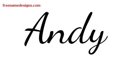 Lively Script Name Tattoo Designs Andy Free Download
