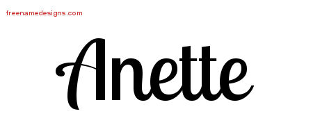 Handwritten Name Tattoo Designs Anette Free Download