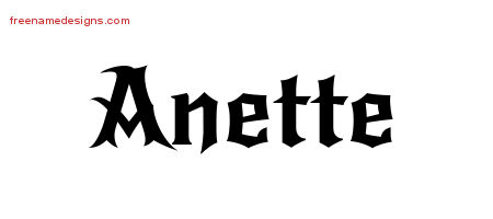 Gothic Name Tattoo Designs Anette Free Graphic