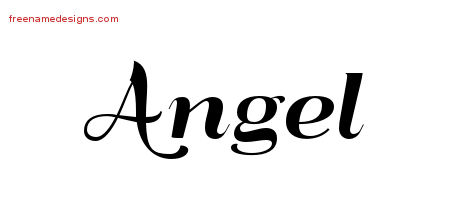 Art Deco Name Tattoo Designs Angel Printable
