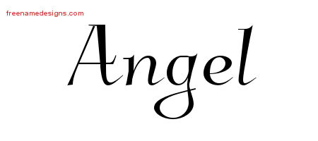 Elegant Name Tattoo Designs Angel Free Graphic
