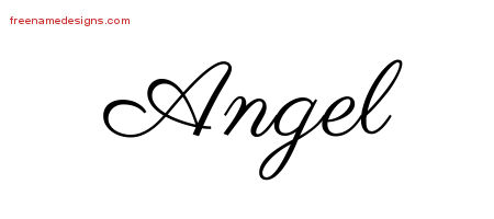 Classic Name Tattoo Designs Angel Printable