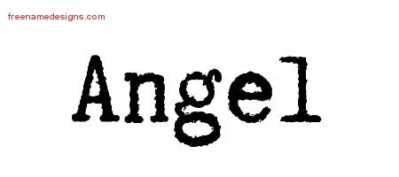 Typewriter Name Tattoo Designs Angel Free Printout