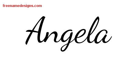 Lively Script Name Tattoo Designs Angela Free Printout