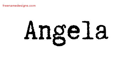 Typewriter Name Tattoo Designs Angela Free Download