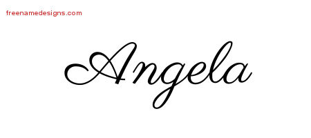 Classic Name Tattoo Designs Angela Graphic Download
