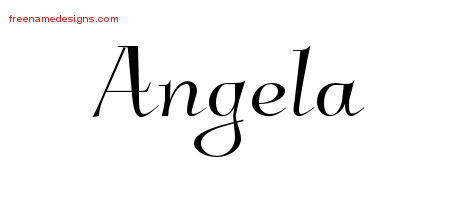 Elegant Name Tattoo Designs Angela Free Graphic