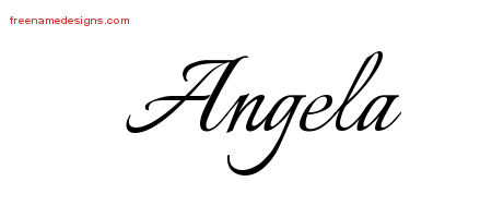 Calligraphic Name Tattoo Designs Angela Download Free