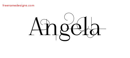 Decorated Name Tattoo Designs Angela Free