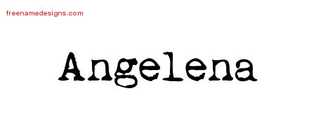 Vintage Writer Name Tattoo Designs Angelena Free Lettering