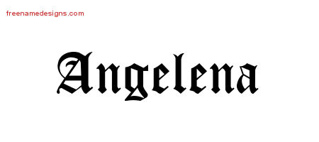 Blackletter Name Tattoo Designs Angelena Graphic Download
