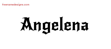 Gothic Name Tattoo Designs Angelena Free Graphic