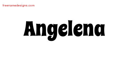 Groovy Name Tattoo Designs Angelena Free Lettering