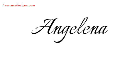 Calligraphic Name Tattoo Designs Angelena Download Free