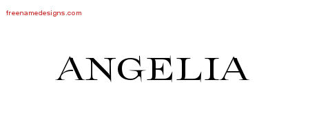Flourishes Name Tattoo Designs Angelia Printable
