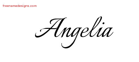 Calligraphic Name Tattoo Designs Angelia Download Free