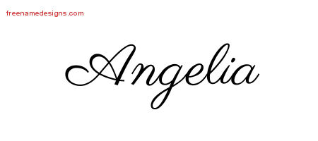 Classic Name Tattoo Designs Angelia Graphic Download
