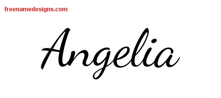 Lively Script Name Tattoo Designs Angelia Free Printout