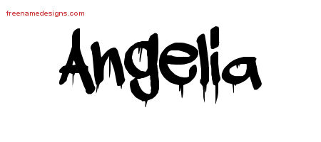 Graffiti Name Tattoo Designs Angelia Free Lettering