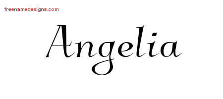 Elegant Name Tattoo Designs Angelia Free Graphic