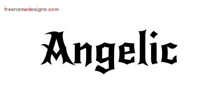 Gothic Name Tattoo Designs Angelic Free Graphic